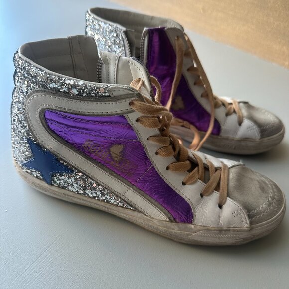 Golden Goose Glitter High Tops - 37/US 7 - Picture 3 of 3